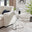 Leonardo Square White Marble Glass and Silver Side Table
