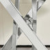 Leonardo Square White Marble Glass and Silver Side Table