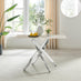 Leonardo Rectangular White Marble Glass and Silver Metal 4 Seater Dining Table