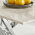 Leonardo Rectangular White Marble Glass and Silver Metal 4 Seater Dining Table