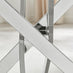 Leonardo Rectangular White Marble Glass and Silver Metal 4 Seater Dining Table