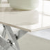 Leonardo Rectangular White Marble Glass and Silver Metal 6 Seater Dining Table