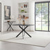 Leonardo Rectangular Black Wood and Metal 4 Seater Dining Table