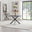 Leonardo Black Top Dining Table & 4 Beaumont Cream Fabric Chairs