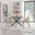 Leonardo Black Top Dining Table & 4 Beaumont Cream Fabric Chairs