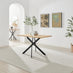 Leonardo Rectangular Oak Veneer and Black Metal 4 Seater Dining Table