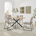 Leonardo Oak Effect Dining Table & 4 Halle Taupe Fabric Chairs
