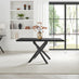 Leonardo Rectangular Black Wood and Metal 6 Seater Dining Table