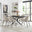 Leonardo Black Top Dining Table & 6 Beaumont Cream Fabric Chairs