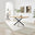 Leonardo Rectangular Oak Veneer and Black Metal 6 Seater Dining Table