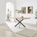 Leonardo Oak Effect Dining Table & 6 Beaumont Green Fabric Chairs