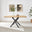 Leonardo Rectangular Oak Veneer and Black Metal 6 Seater Dining Table