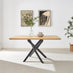 Leonardo Rectangular Oak Veneer and Black Metal 6 Seater Dining Table