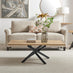 Leonardo Rectangular Oak Veneer and Black Coffee Table