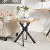 Leonardo Square Oak Veneer and Black Side Table
