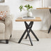 Leonardo Square Oak Veneer and Black Side Table