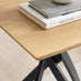 Leonardo Square Oak Veneer and Black Side Table
