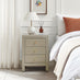 Lexi Large Slimline Taupe 3 Drawer Mirrored Bedside Table