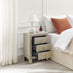 Lexi Large Slimline Taupe 3 Drawer Mirrored Bedside Table