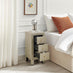 Lexi Small Slimline Taupe 3 Drawer Mirrored Bedside Table