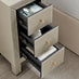 Lexi Small Slimline Taupe 3 Drawer Mirrored Bedside Table