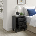 Lexi 3 Drawer Black Mirrored Bedside Table