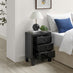 Lexi 3 Drawer Black Mirrored Bedside Table