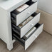 Lexi 3 Drawer White Mirrored Bedside Table