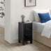 Lexi 3 Drawer Black Slim Mirrored Bedside Table