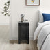 Lexi 3 Drawer Black Slim Mirrored Bedside Table