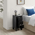 Lexi 3 Drawer Black Slim Mirrored Bedside Table