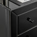 Lexi 3 Drawer Black Slim Mirrored Bedside Table