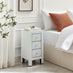 Lexi 3 Drawer White Slim Mirrored Bedside Table