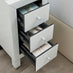 Lexi 3 Drawer White Slim Mirrored Bedside Table