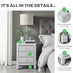 Lexi 3 Drawer White Mirrored Bedside Table