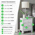 Lexi 3 Drawer White Mirrored Bedside Table