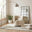 Liode Cream Fabric Round Swivel Accent Chair