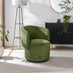 Liode Green Fabric Round Swivel Accent Chair