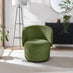 Liode Green Fabric Round Swivel Accent Chair