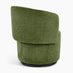 Liode Green Fabric Round Swivel Accent Chair