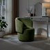 Liode Green Fabric Round Swivel Accent Chair