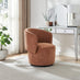 Liode Orange Fabric Round Swivel Accent Chair