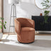 Liode Orange Fabric Round Swivel Accent Chair