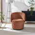 Liode Orange Fabric Round Swivel Accent Chair
