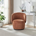 Liode Orange Fabric Round Swivel Accent Chair