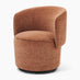 Liode Orange Fabric Round Swivel Accent Chair
