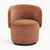 Liode Orange Fabric Round Swivel Accent Chair