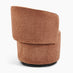 Liode Orange Fabric Round Swivel Accent Chair