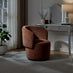 Liode Orange Fabric Round Swivel Accent Chair