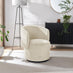Liode Cream Fabric Round Swivel Accent Chair